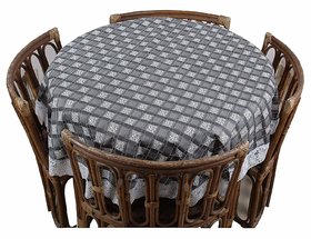 CASA-NEST Printed PVC 4 Seater Round Shape Table Cover (Size- 60 Inches Round)