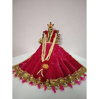 INFINITE GREEN Red Durga Dress ( Velvet ) - 1 Beautiful Red Dress