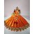 INFINITE GREEN Orange Durga Dress ( Velvet ) - 1 Beautiful Orange  Dress