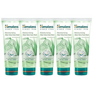                       Himalaya Moisturizing Aloe Vera Face Wash 100ml (Pack of 5)                                              