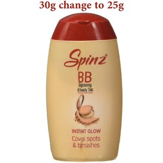 Spinz BB Talc, instant glow cover spots  blemishes 30g (Pack Of 2)