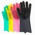 Eastern Club Silicone Scrubbing Gloves, Scrub Cleaning Gloves with Scrubber for Dishwashing and Pet Grooming, Latex Free (Multi Color, 1 Pair)