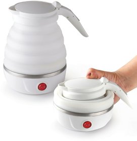 Foldable Electric Travel Kettle Dual Voltage Food Grade Silicone, 0.6 Liter - Random Colour