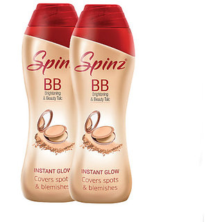                       Spinz Bb Talc, Instant Glow Cover Spots  Blemishes 80G - pack of 2                                              