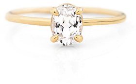 5 Ratti White Sapphire Ring With Natural Stone Gold Plated Ring by Ratan Bazaar