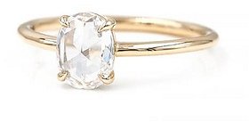 5 Carat White Sapphire Gold Plated Ring by Ratan Bazaar