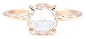 100% Original White Sapphire Unheated & Natural Gold Plated Ring by Ratan Bazaar