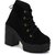 Funku Fashion Frill Black Suede Women Boots