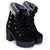 Funku Fashion High Ankle Black Suede Women Boots