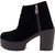 Funku Fashion Side Buckles Black Suede Women Boots