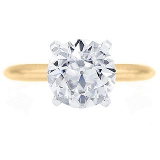                      Natural White Sapphire 7 Carat Gold Plated Ring by Ratan Bazaar                                              