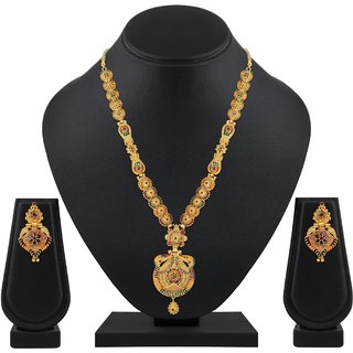Asmitta Tradition One Gram Gold Plated Necklace Set For Women and girls