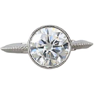                       9 Ratti White Sapphire silver Ring for Unisex by Ratan Bazaar                                              