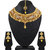 Asmitta Glamorous Traditional Heart Shape Design Gold Plated Choker Style Necklace Set With Mangtikka For Women
