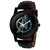Wake Wood Black Round Dial Synthetic Strap Graphic Analog Casual Watch For Men