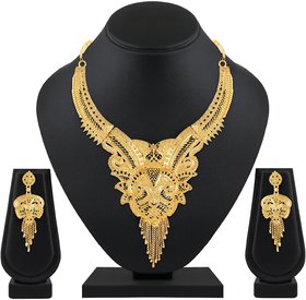 Asmitta Traditional One Gram gold plated choker Necklace Set for women