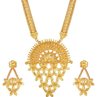 Asmitta Traditional One Gram gold plated Long Necklace set for women
