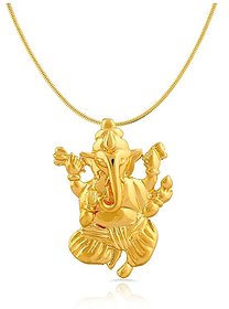 Ganesh Ji Pendant for Men  Women Pure Gold Plated Lord Ganpati Ji Locket by JAIPUR GEMSTONE