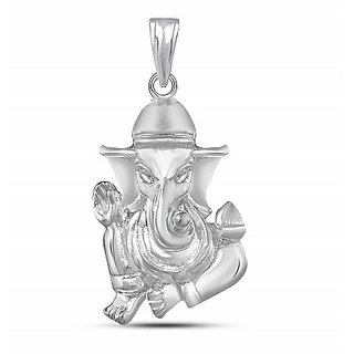                       JAIPUR GEMSTONE - Designer Religous Pure silver Pendant Ganesha Pendant for Men  Women                                              