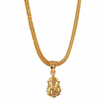                       JAIPUR GEMSTONE -   Gold Plated  Lord/God Ganesha,Ganesh,Ganpati Locket/pendant                                              