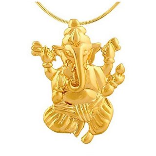                       JAIPUR GEMSTONE -   Gold Plated  Lord/God Ganesha,Ganpati,Ganesh, Locket/pendant                                              