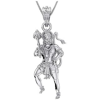                       Sterling Silver hanuman ji Pendant without Chain Daily use for unisex by JAIPUR GEMSTONE                                              
