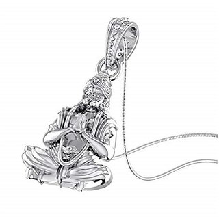                       JAIPUR GEMSTONE  - Pendant Locket Lord hanuman ji Silver for unisex                                              