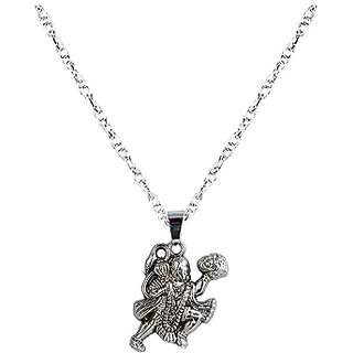                       JAIPUR GEMSTONE  - Sterling silver idol lord hanuman ji pendant for Men and Women                                              