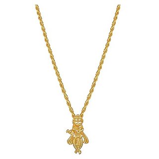                       JAIPUR GEMSTONE  - Gold Plated idol lord krishna ji pendant for Men and Women                                              