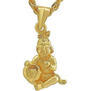                       krishna ji Locket With Chain Sterling Gold Platedpendant by JAIPUR GEMSTONE                                              