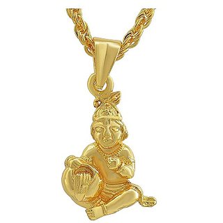                       Gold Plated God krishna ji Pendant for unisex Pure Gold Plated Locket by JAIPUR GEMSTONE                                              