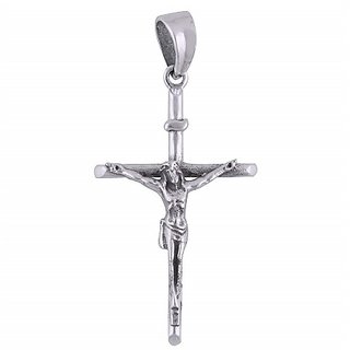                       Jaipur gemstone  - Sterling Silver  Jesus Crucifix Cross Pendant Christian Men and Women                                              