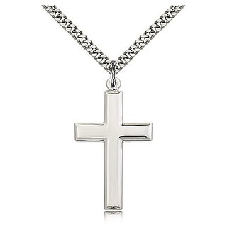                       Jaipur gemstone -Original Sterling Silver  Jesus Cross Pendant Without Chain                                              