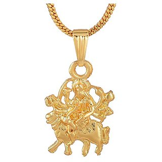                       Maa Durga Sherawali Locket WITHOUT Chain Gold PlatedPENDANT by Jaipur gemstone                                              