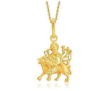                       Maa Durga Sherawali Gold Plated Pendant Without Chain For unisex by Jaipur gemstone                                              
