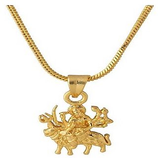                       Maa Durga Sherawali Pendant Gold-plated  Locket  without chain by Jaipur gemstone                                              