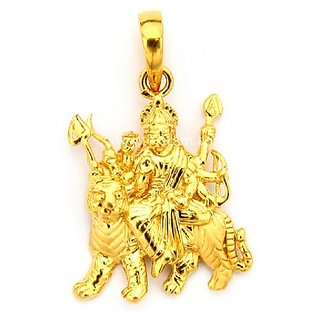                       Maa Durga Sherawali Pendant without chain gold plated for Unisex by Jaipur gemstone                                              
