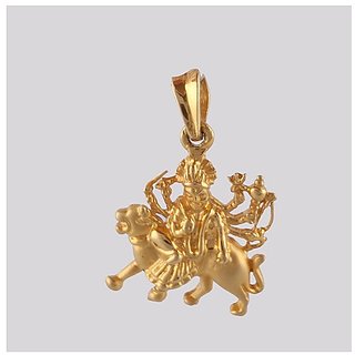 Natural gold plated Plated Maa Durga Sherawali Pendant for unisex by Jaipur gemstone