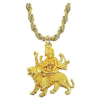                       gold plated Maa Durga Sherawali Pendant  for Men/Women by Jaipur gemstone                                              