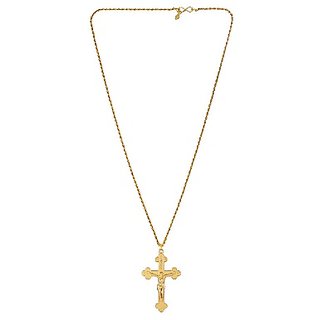                       Gold PlatedOriginal Jesus Cross Pendant by Kundlin Gems                                              