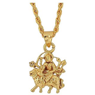                       Pendant Maa Durga Sherawali Locket WITHOUT Chain Gold Platedby Jaipur gemstone                                              