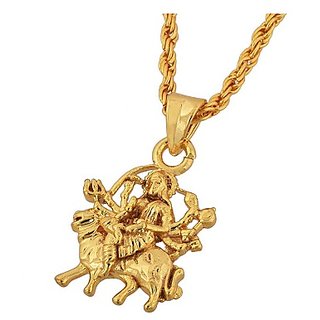                      Gold Plated  Copper without  Maa Durga Sherawali Locket for unisex by Jaipur gemstone                                              