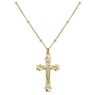                       Jaipur gemstone -Jesus Cross Pendant  Gold Plated pendant without chain For unisex                                              