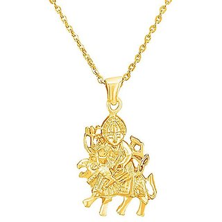                       Durga mata Pendant Gold-plated without chain Pendant by Jaipur gemstone                                              