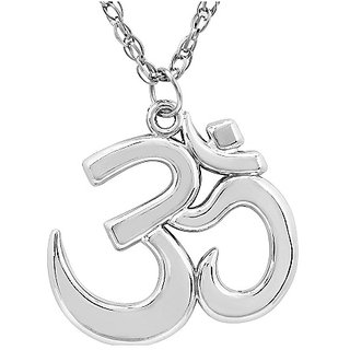                       Jaipur gemstone  - Sterling Silver om Pendant (Without Chain) for Women and Men                                              