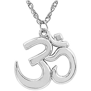                       Jaipur gemstone  - God om Without Chain Pendant for unisex Pure Sterling Silver Locket                                              