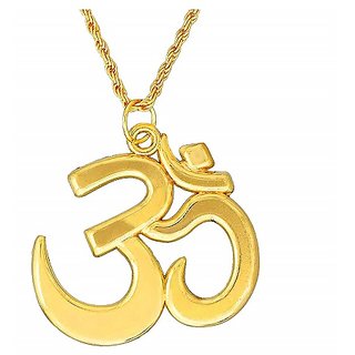                       Jaipur gemstone  -Gold Plated om Pendant Certified Purity pendant (Without Chain) unisex                                              