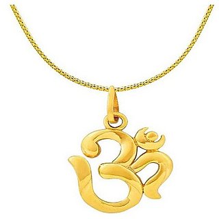                       Jaipur gemstone  -Gold Plated  om Pendant for unisex Pure Gold Plated Locket                                              
