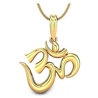                       Jaipur gemstone  - God OM Pendant for Men  Women Pure Gold Plated Locket                                              