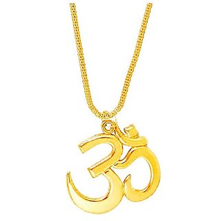                       Jaipur gemstone  -   Gold Plated OM Pendant Without  Chain                                              